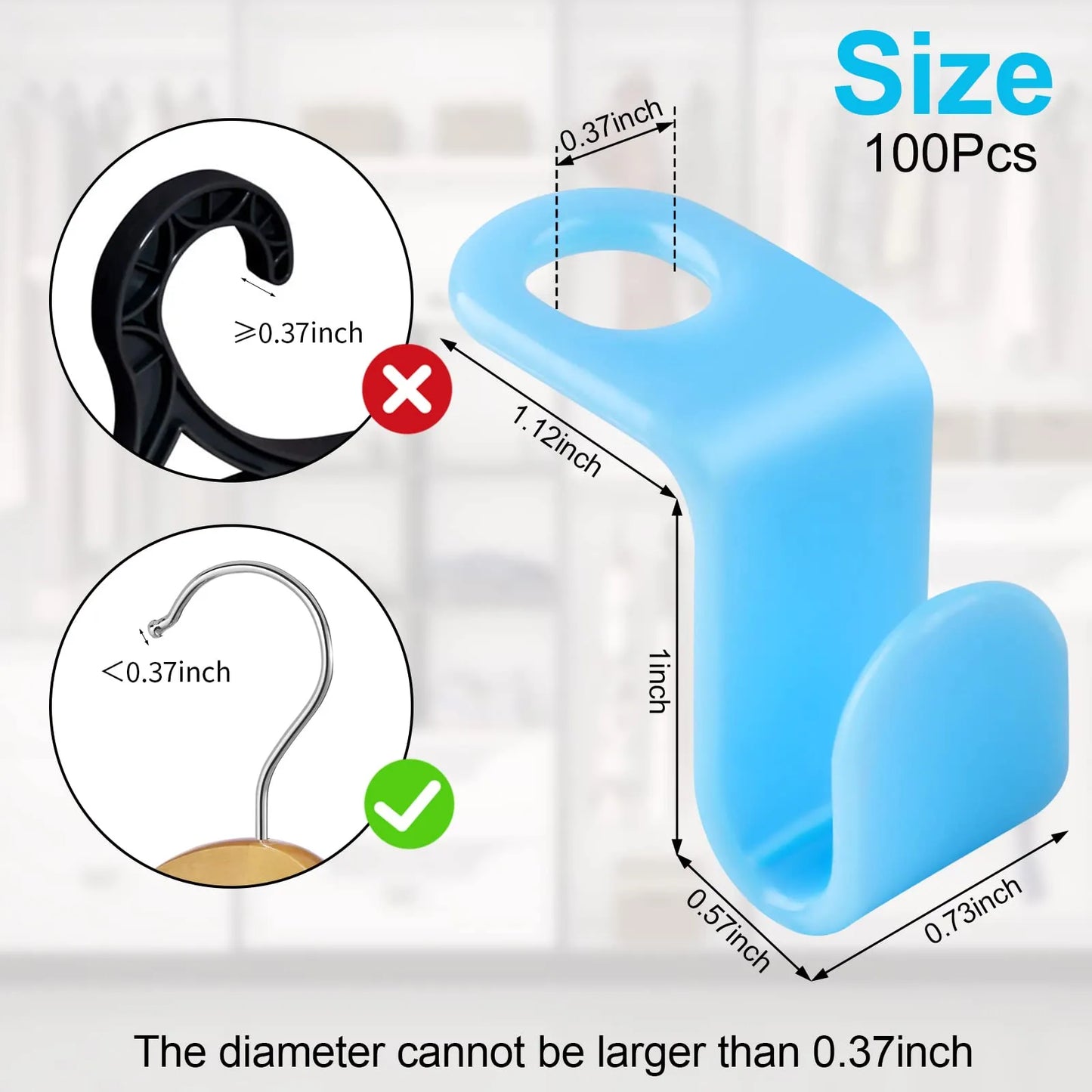 100PCS Space Saving Hanger Connector Hooks