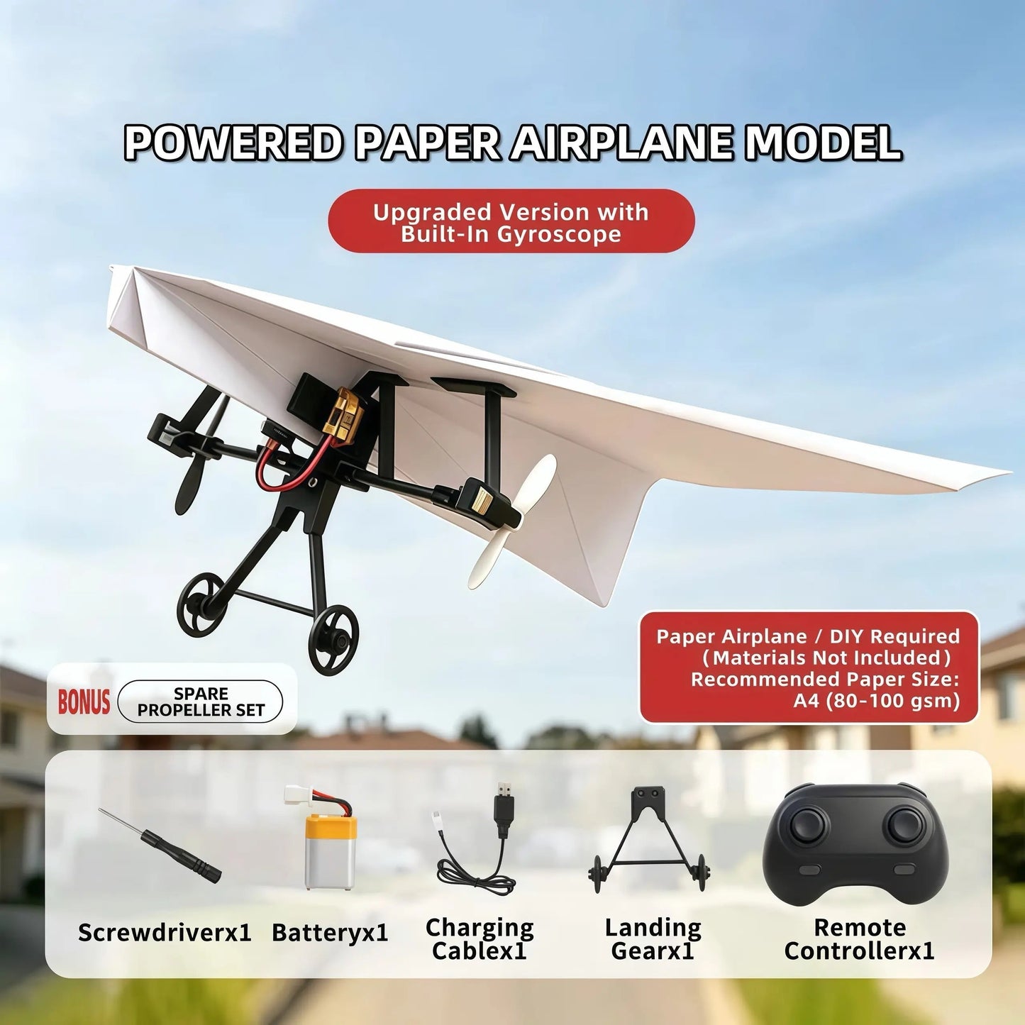✈️RC Powered Paper Airplane Kit – Build, Control & Fly Your Own Plane
