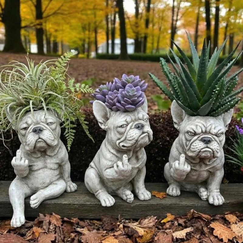 Funny French Bulldog Planter – Cute Dog Plant Pot & Home Decor