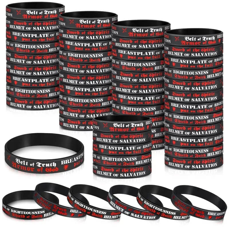 ✝️ 30/60PCS Bible Verse Bracelets – Christian Faith Wristbands for Church Events, Youth Groups & Sunday School Rewards