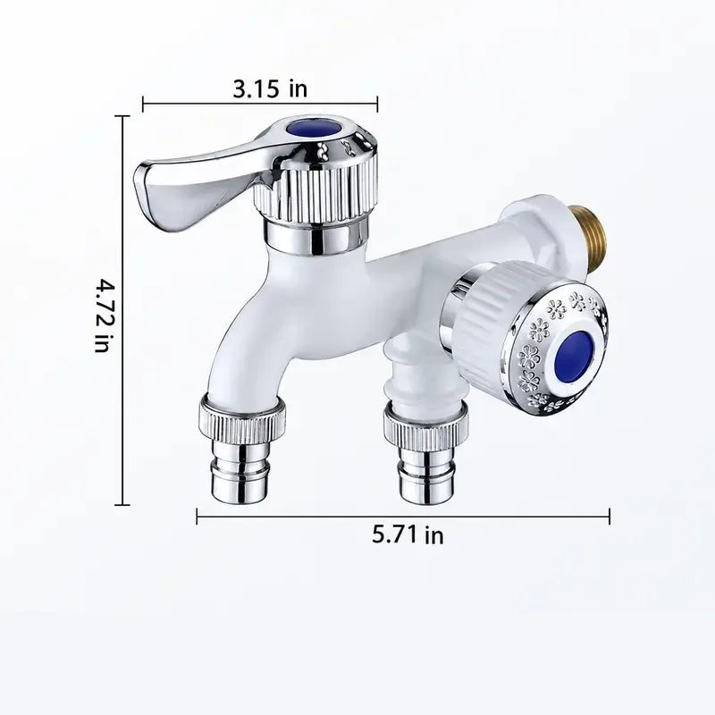 π§ Dual-Outlet Faucet β Two Independent Water Connections for Laundry, Garden & Everyday Cleaning