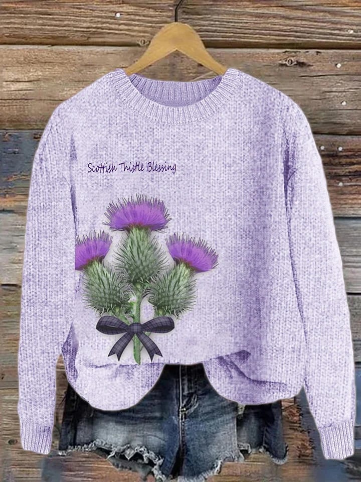 Women's Scottish Thistle Blessing Cozy Sweater