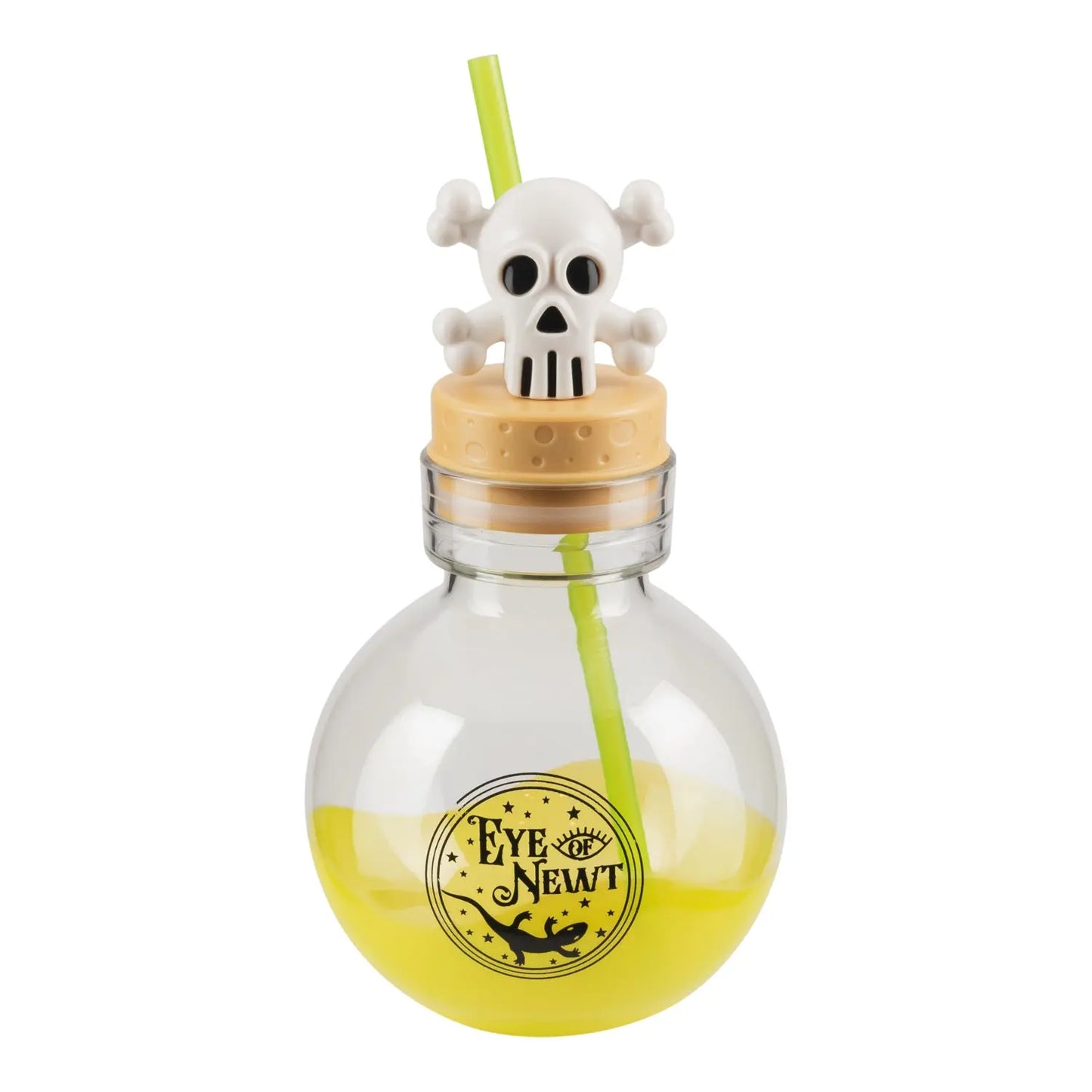 ๐ 30 oz Halloween Potion Bottle with Straw โ Crystal, Bat & Skull