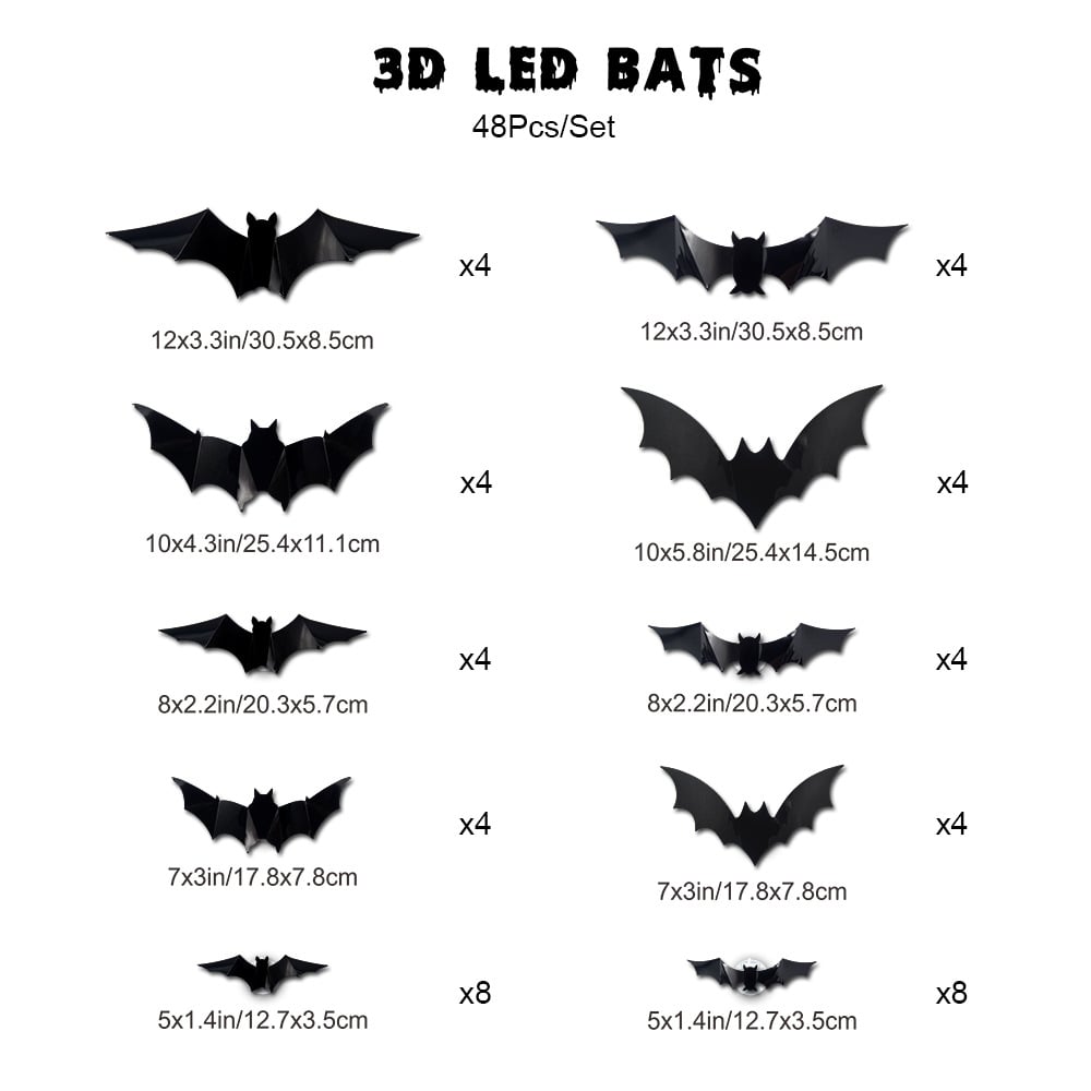 🔥🎃2026 Halloween Must-Have🦇: 3D Bat Light Decoration Set
