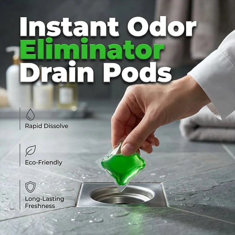 🥳2026 HOT SALE🥳💞50K+ SOLD!|Drain Deodorizer Pods – Bio‑enzyme formula neutralizes smells at the source. Instant fresh scent, no harsh chemicals. Say goodbye to embarrassing odours. 🚰✅