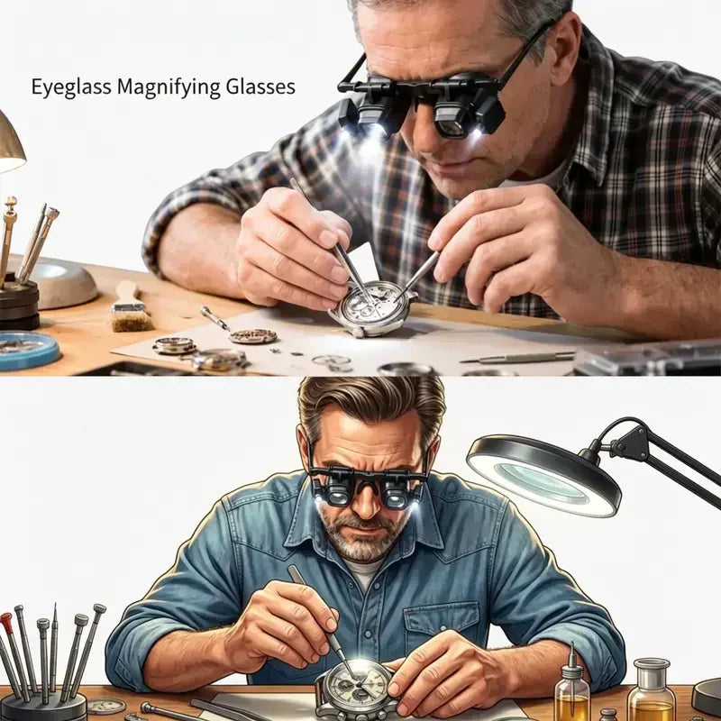 💥Precision LED Magnifier for Electronics & Crafts – Adjustable stand & 10X-20X zoom – Hands-free, bright light 🛠️