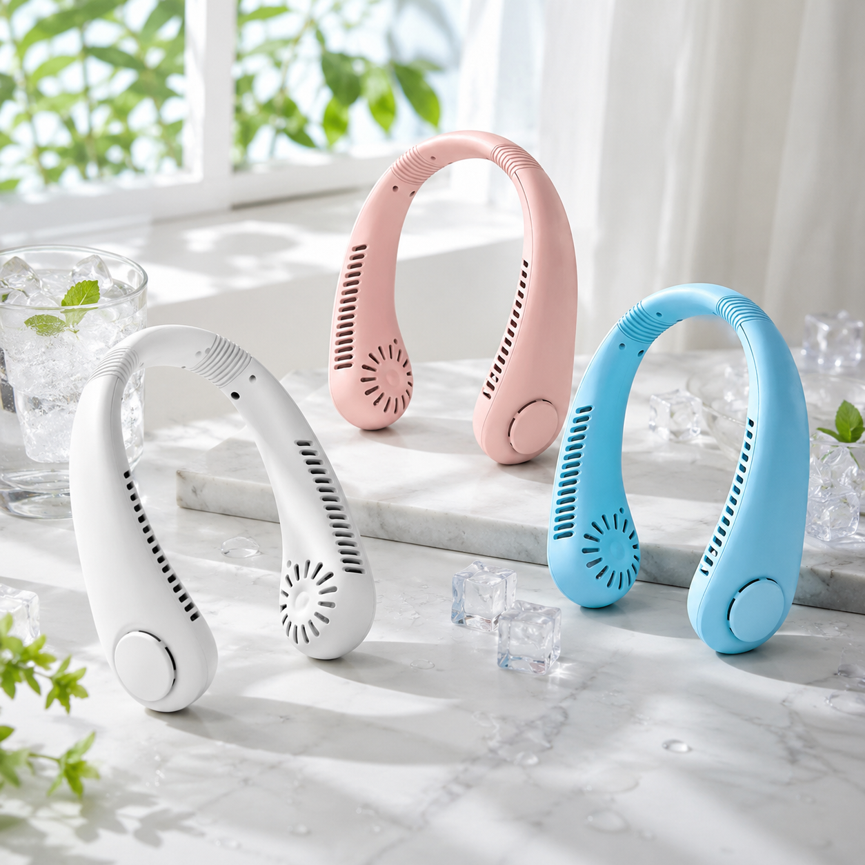 ❄️ Bladeless Neck Fan – Hands-Free Turbo Cooling with LED Display