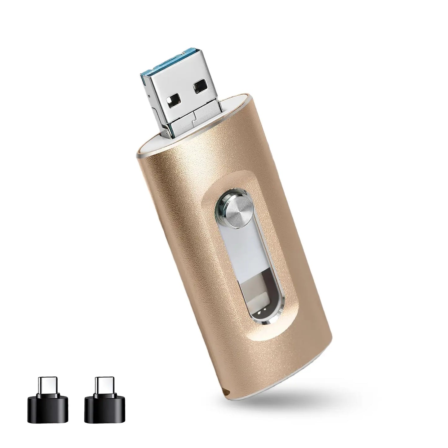 📱 4-in-1 USB Flash Drive for Phone & Computer – High-Speed Photo Backup & Multi-Port Memory Stick