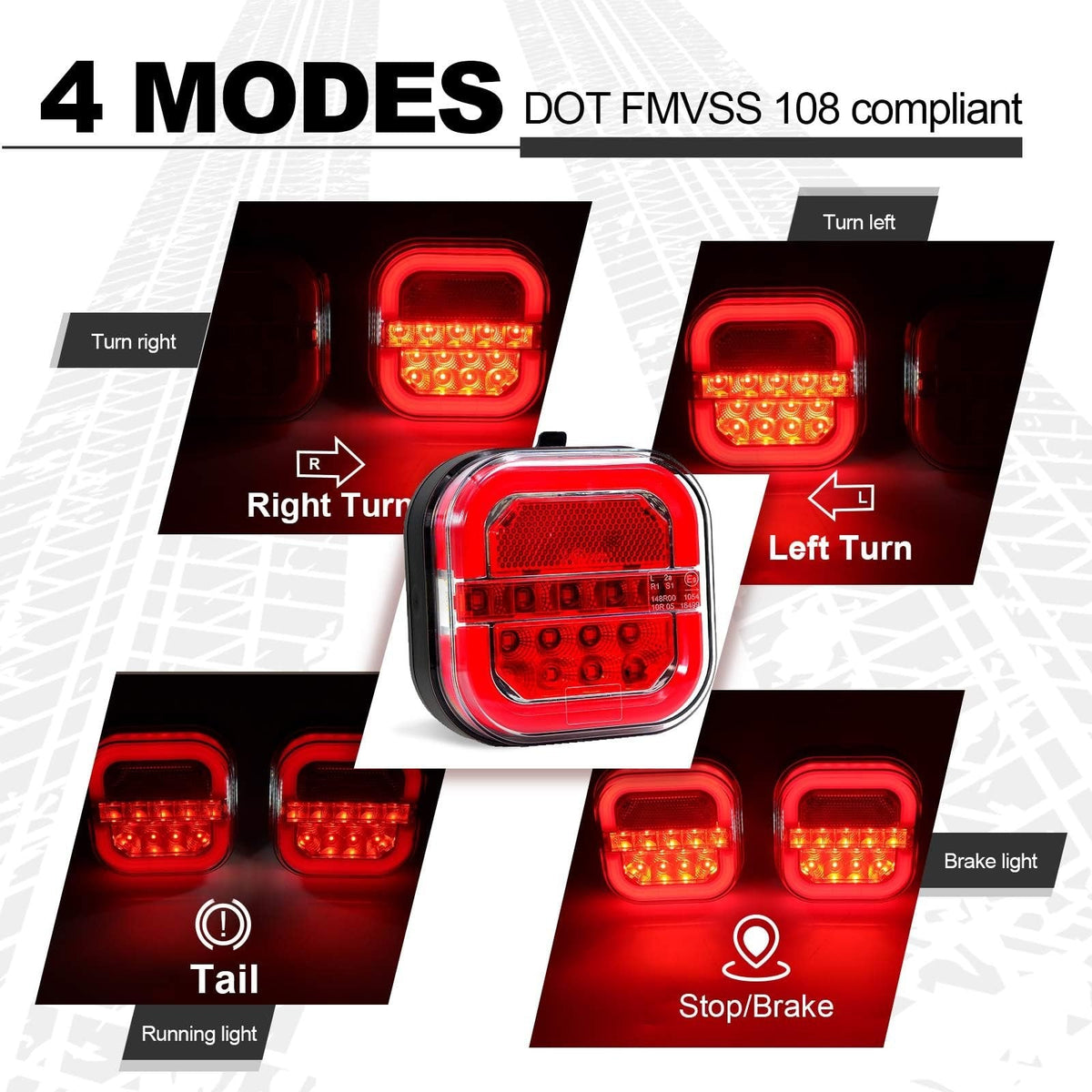 🚚 Wireless Magnetic Trailer Light Kit – Rechargeable LED Brake, Turn & Tail Lights