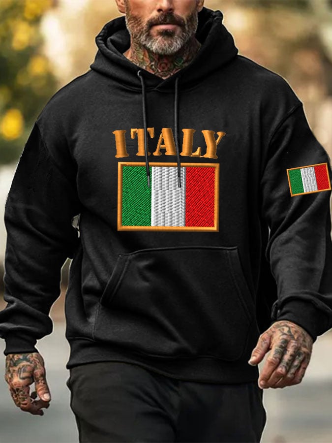 Men's Vintage Italy Print Hoodie
