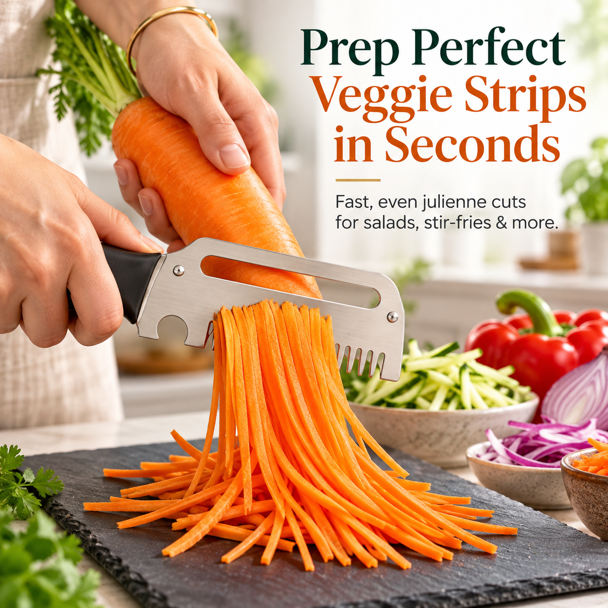 🥕✨ 3-in-1 Kitchen Peeler & Julienne Slicer 🍎🔪🍻 | Stainless Steel Vegetable Peeler with Built-In Bottle Opener 🥒🍹🏡
