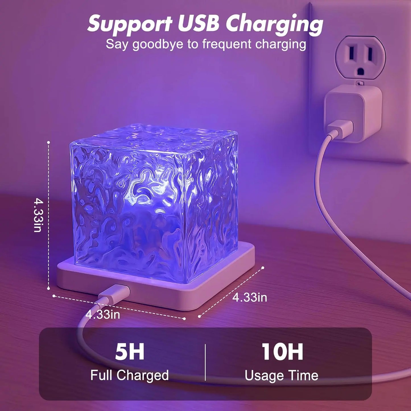 🔥 RGB Water Ripple Cube Lamp – Remote-Controlled Ocean Wave Ambient Light