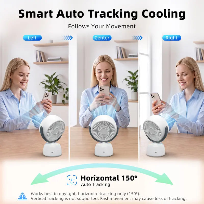🔥 50% OFF Today | AI Auto-Tracking Desk Fan – Follows You, Not Just the Air