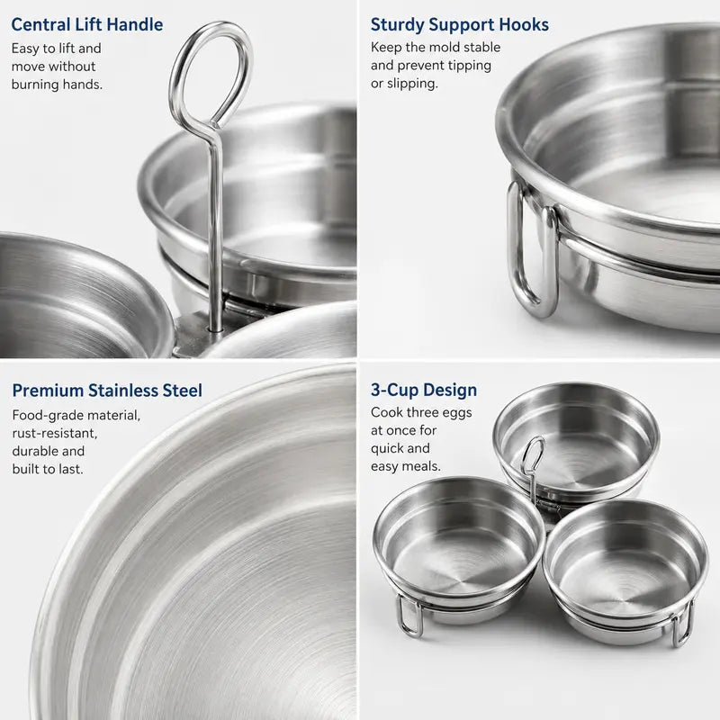 π³ Easy-Lift Stainless Steel Egg Cooking Cups