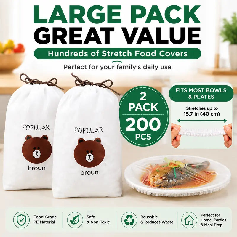 ðĨð―ïļ100PCS Stretch Bowl Covers â Freshness Sealed, Waste Reduced