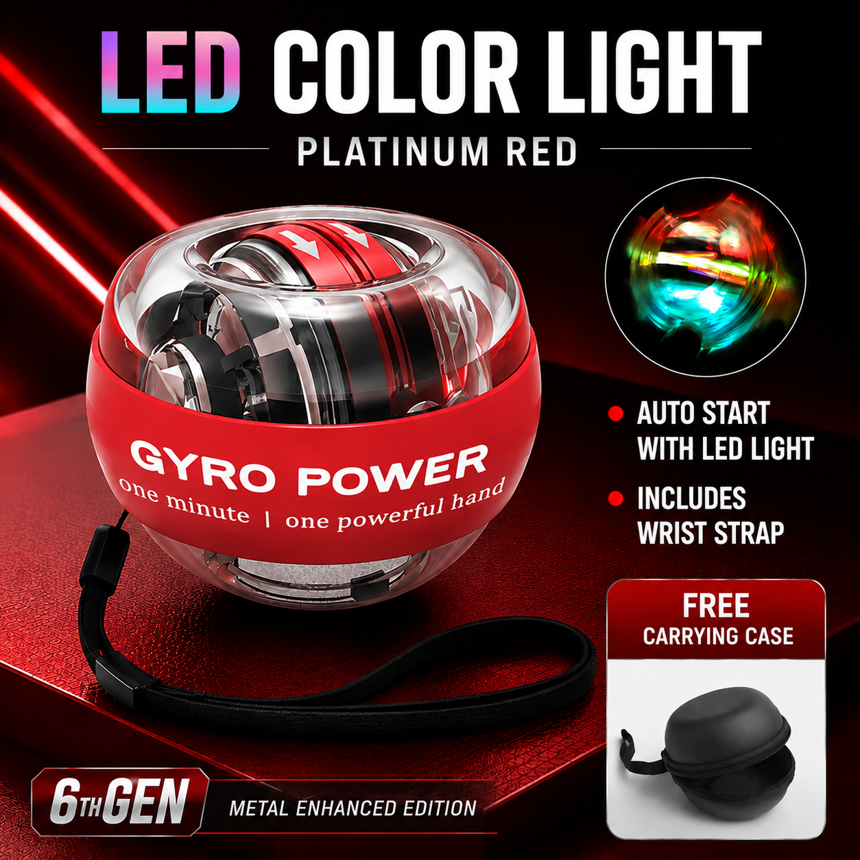 💪 Auto-Start Gyro Ball – Build Grip Strength, Forearm Power & Wrist Endurance Anywhere