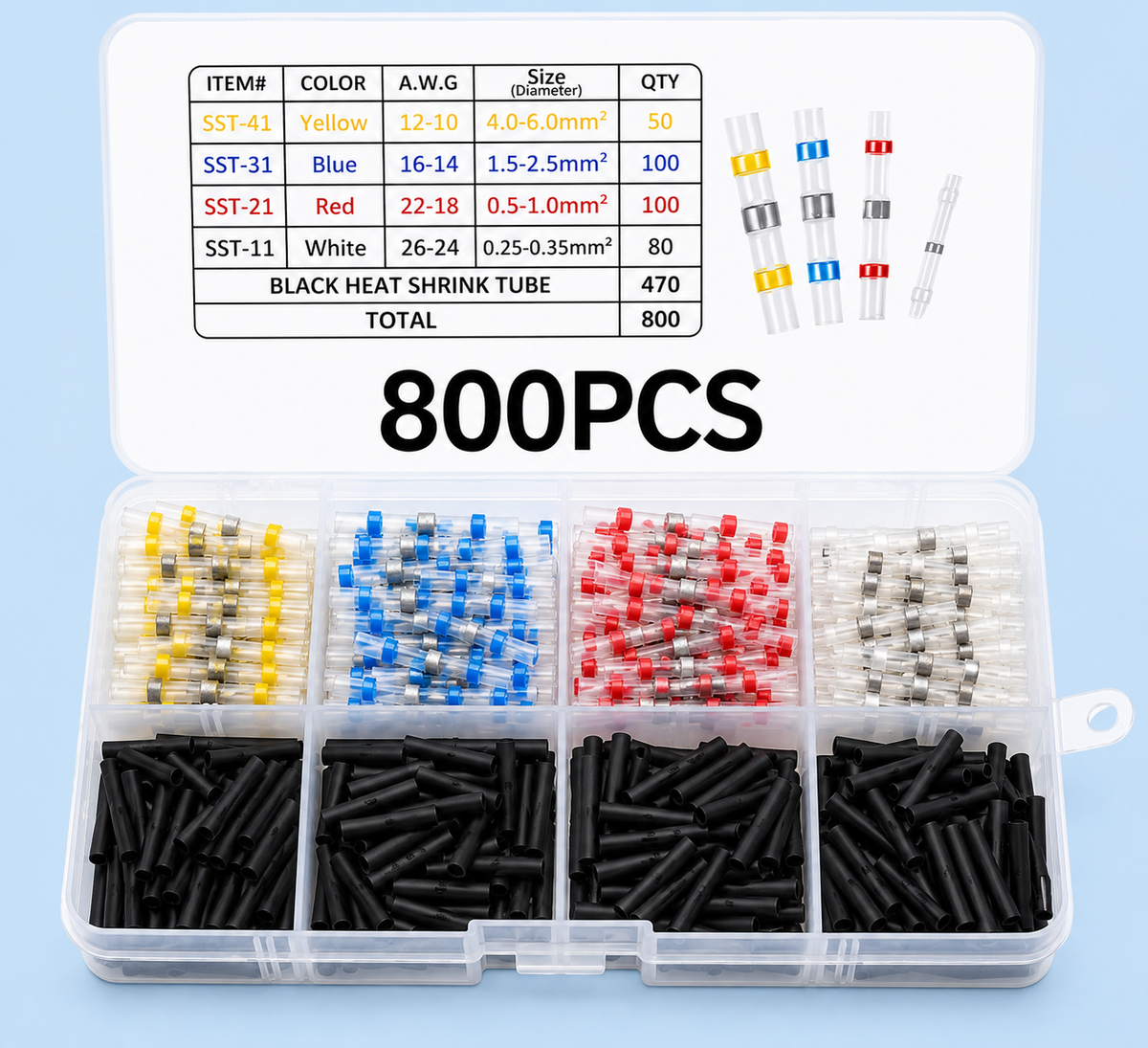 🔥 Waterproof Solder Seal Wire Connector Kit – Heat Shrink Self-Soldering Wire Repair Connectors