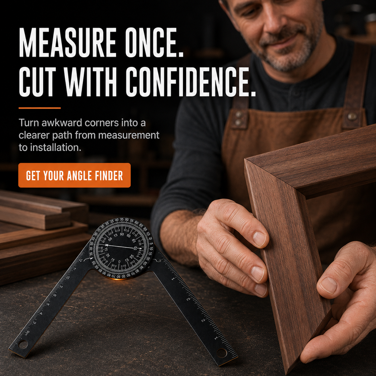 ๐ Aluminum Miter Saw Protractor โ Dual-Scale Angle Finder
