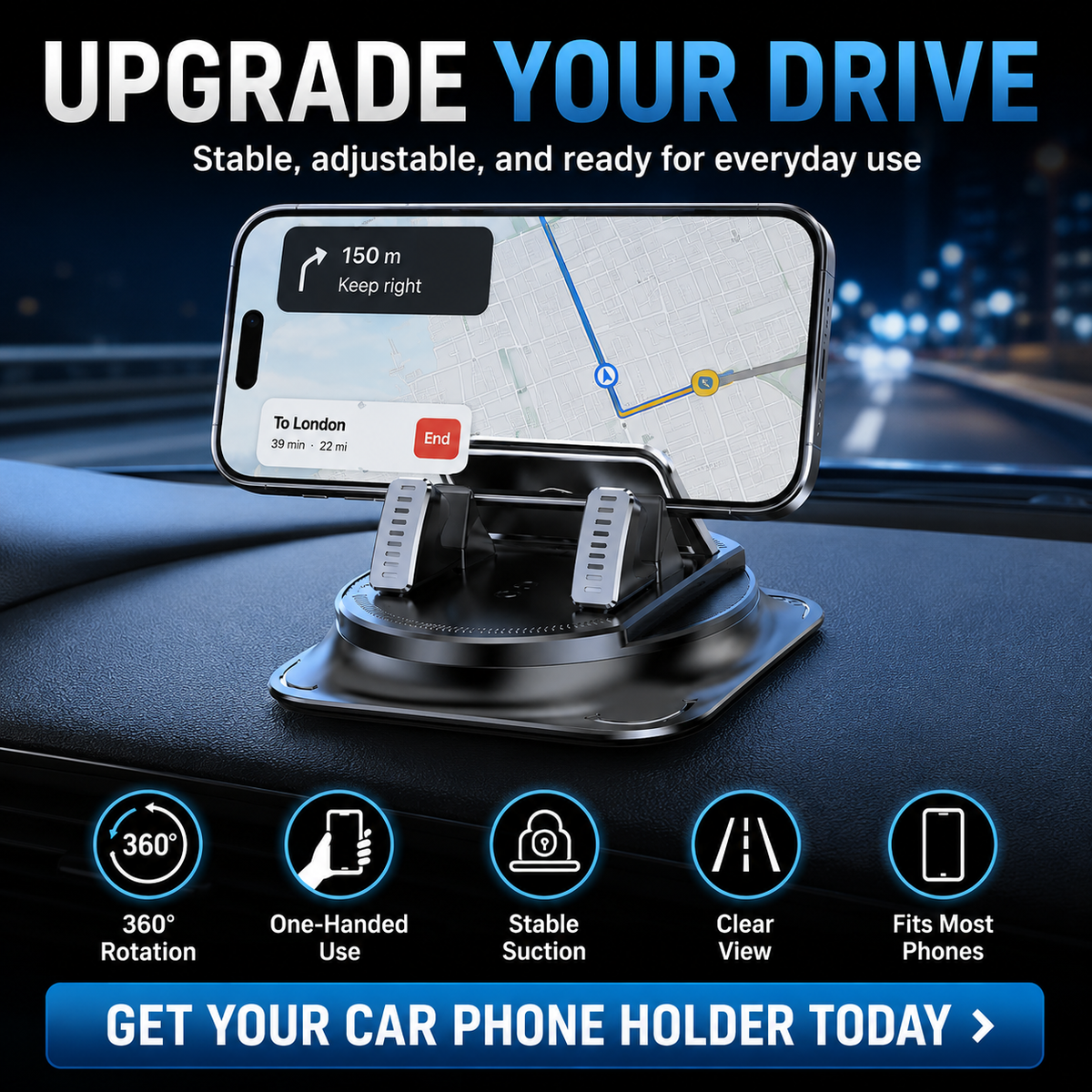 π Car phone holder 360 degree rotation