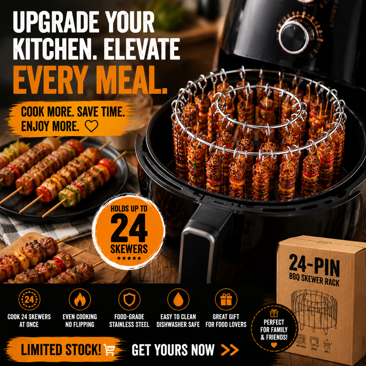 π’ Cook 24 Skewers at Once β No Flipping, No Mess, No Effort