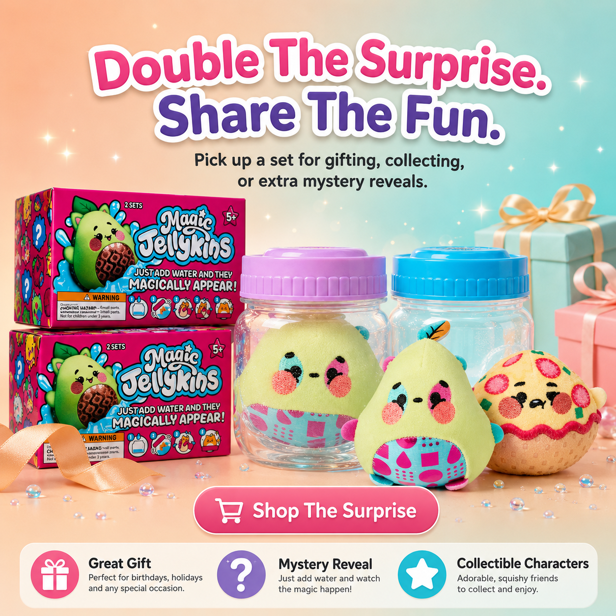 🔥Last Day: 60% OFF🔥Surprise Reveal Squishy Characters | The Water Reveal Toy That Brings Magic To Life