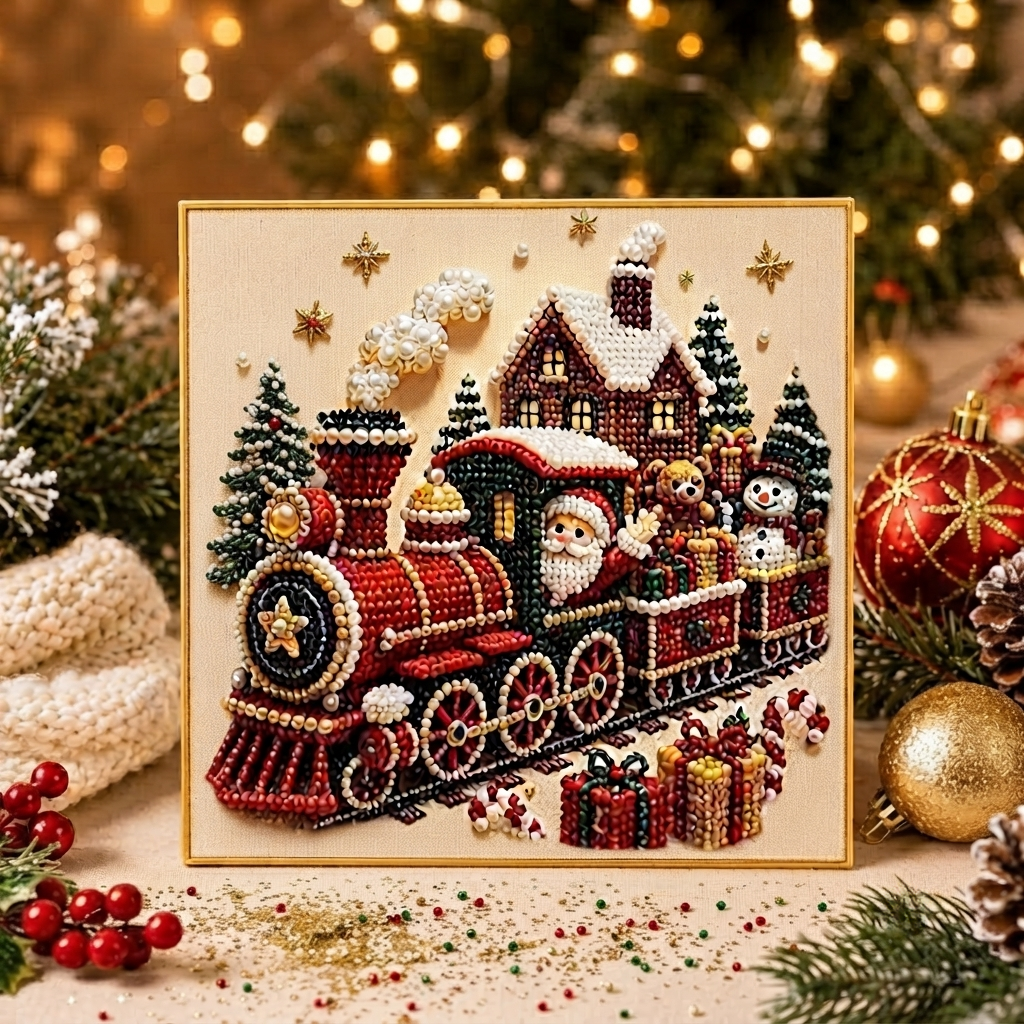 โจ 3D Pearl Diamond Painting โ Christmas Wreath & Stocking DIY ๐