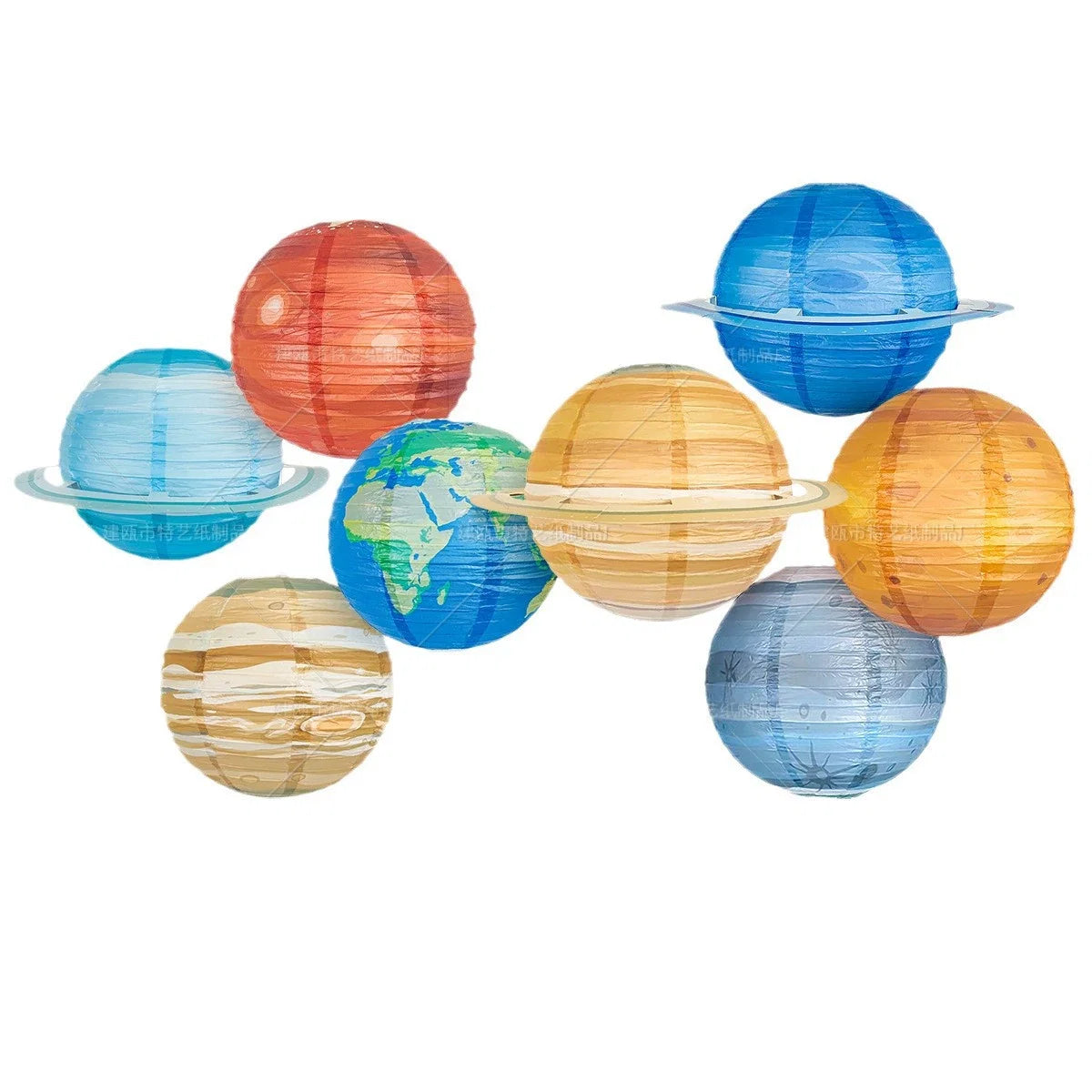 โค๏ธ8pcs Planet Paper Lanterns, 12 Inch Outer Space Party Decorations | Solar System Hanging Planets Lantern, for Kids, Space Theme Party, Birthday Room Decorations