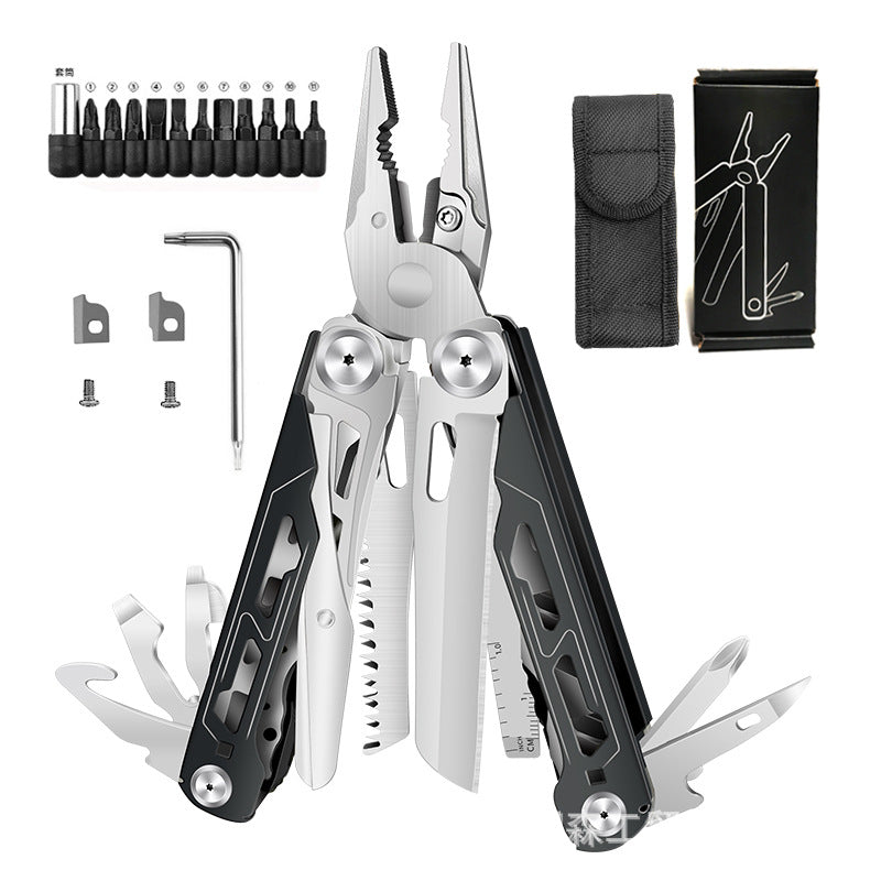 16-in-1 Camping Multi-Tool with Full-Size Scissors & Carrying Pouch