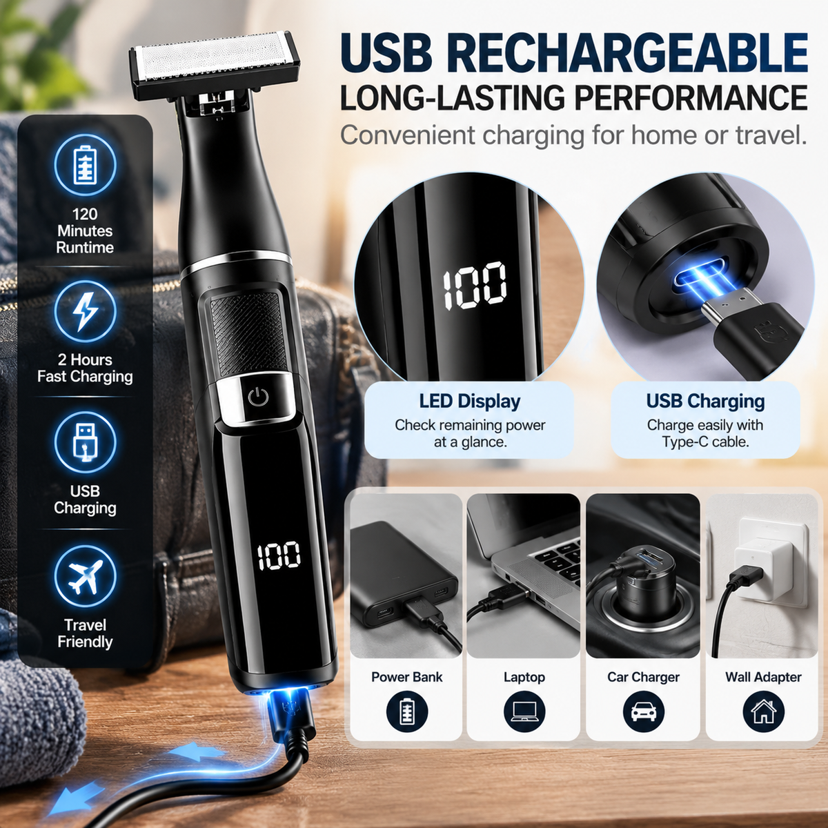 πͺ 9-in-1 Electric Grooming Kit For Men β Complete Beard, Hair & Body Trimmer