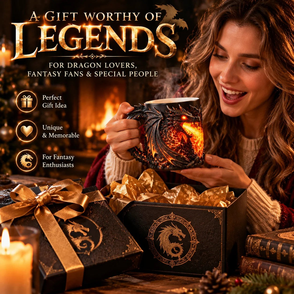🔥 Last Day 49% OFF 🐉 Dragonfire 3D Heat-Reveal Magic Mug | Add a Hot Drink. Awaken the Dragon