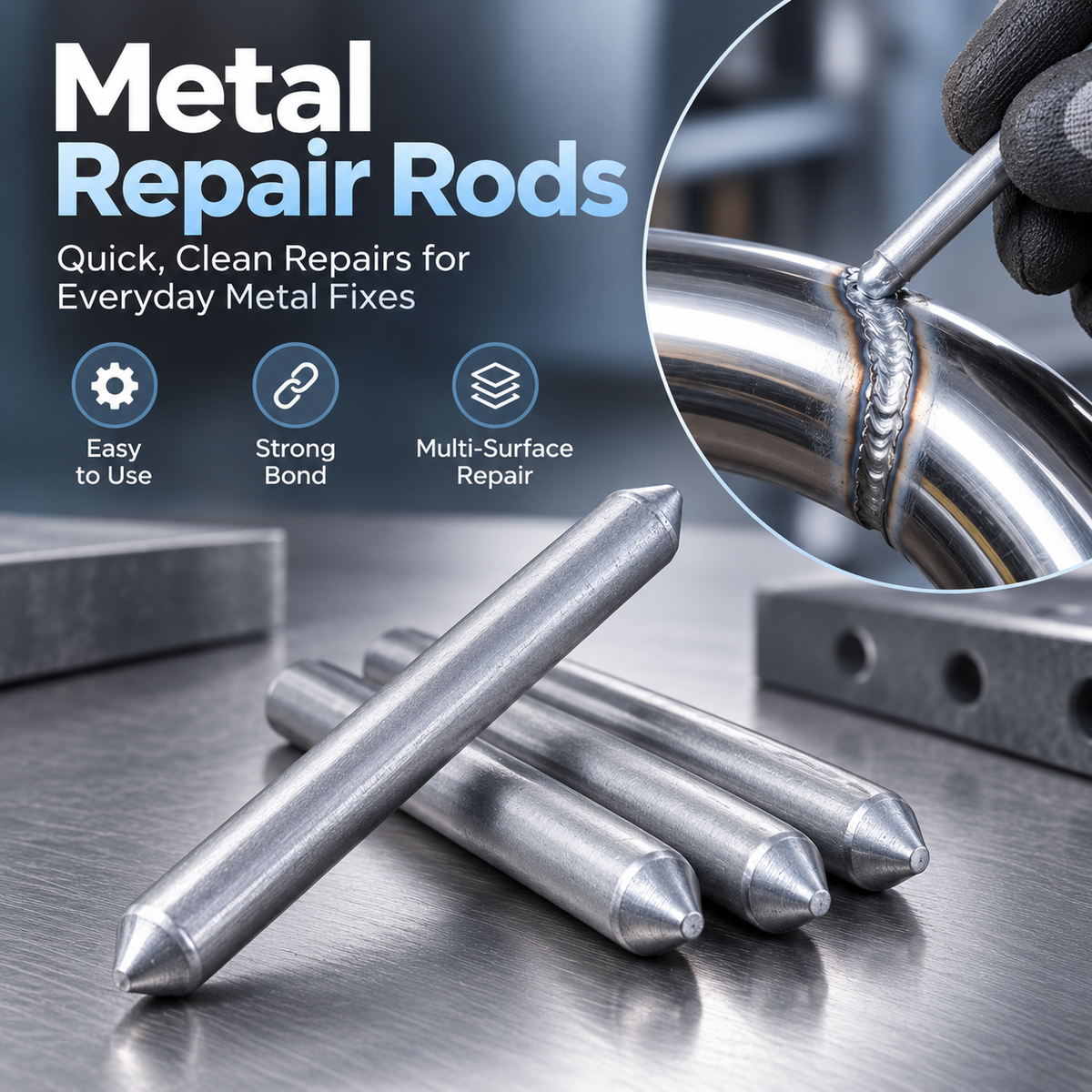 🔥Low-Temperature Flux-Core Metal Repair Rods – 6/12/24 Pack