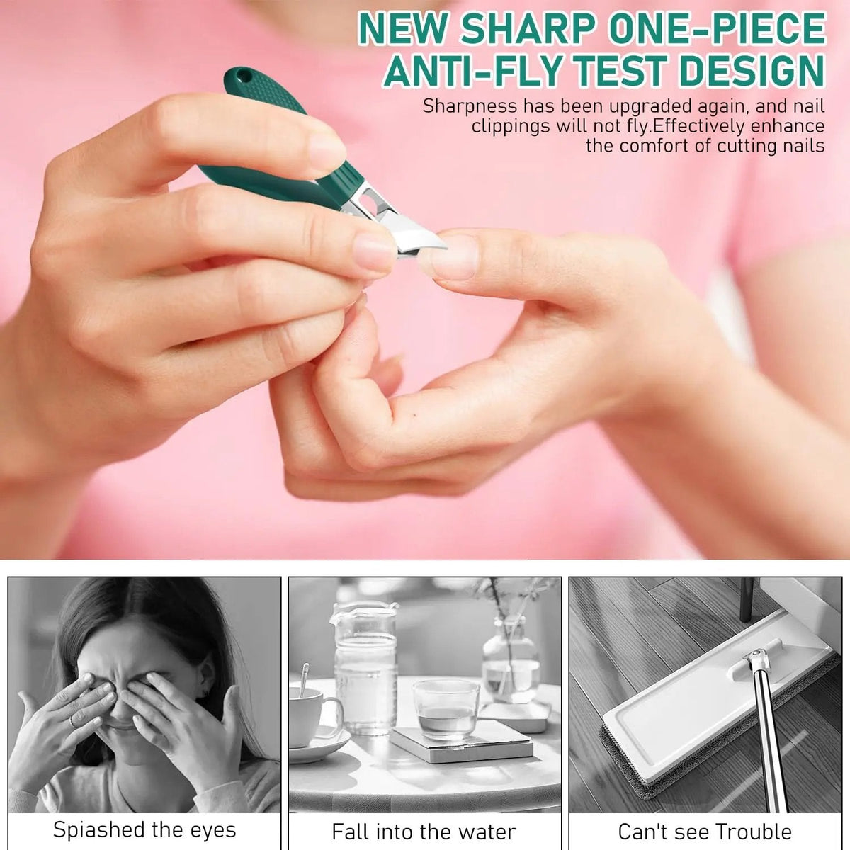 βοΈβ¨ Eagle Beak Wide Jaw Nail Clippers Set | Anti-Splash 25Β° Slanted Blade for Thick & Ingrown Toenails | Ultra-Sharp Stainless Steel Manicure & Pedicure Tool π¦