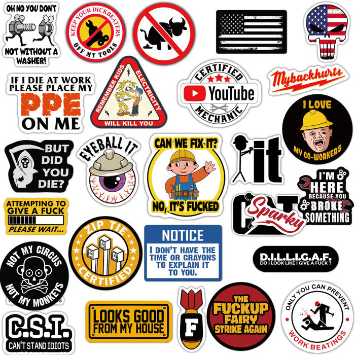 π₯2026 Summer Sale - 150Pcs Blue Collar Funny Stickers π·ββοΈ