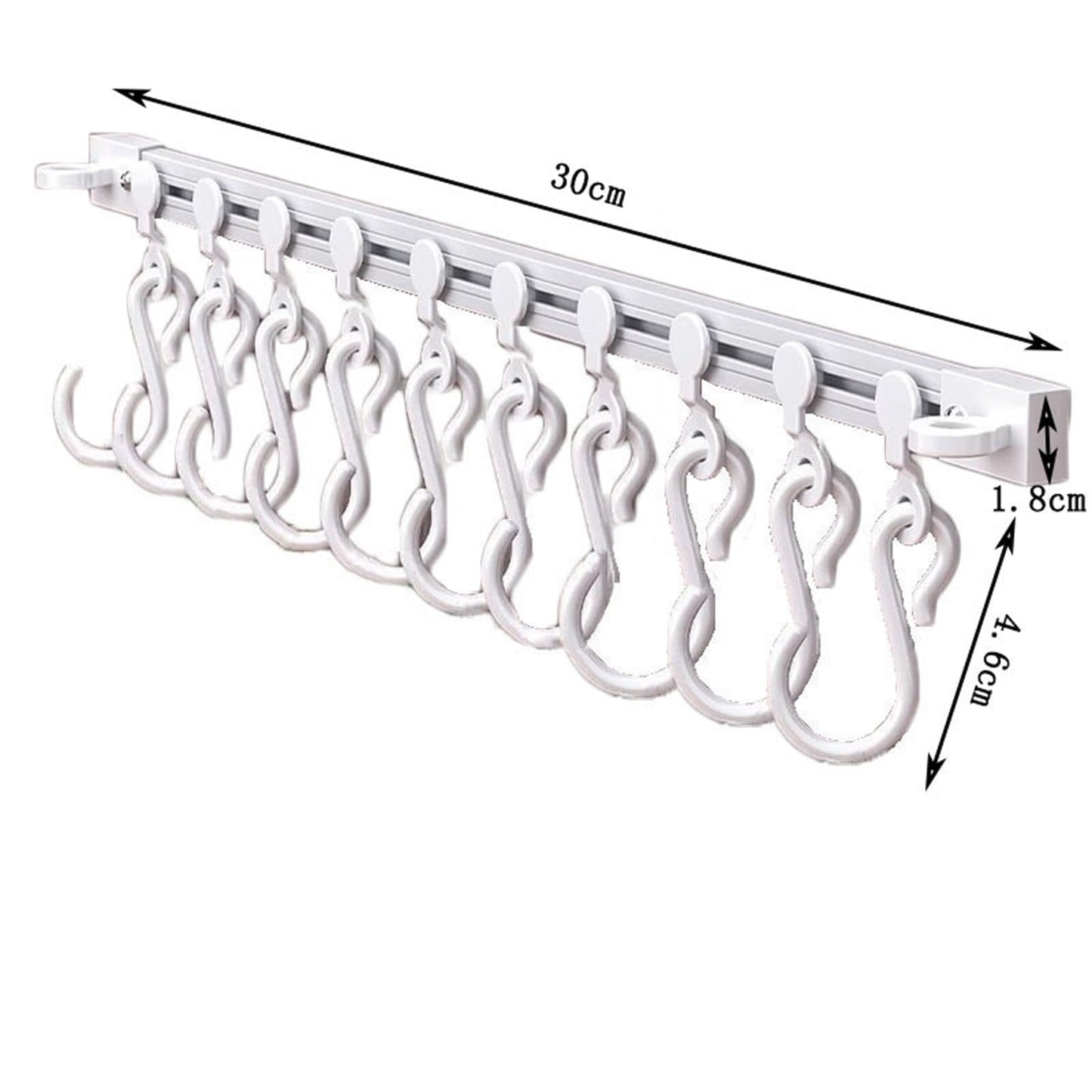 Multifunctional Slide Rail Hooks-No Punching Hooks for Bathroom,Bedroom,Office,Wall and Door