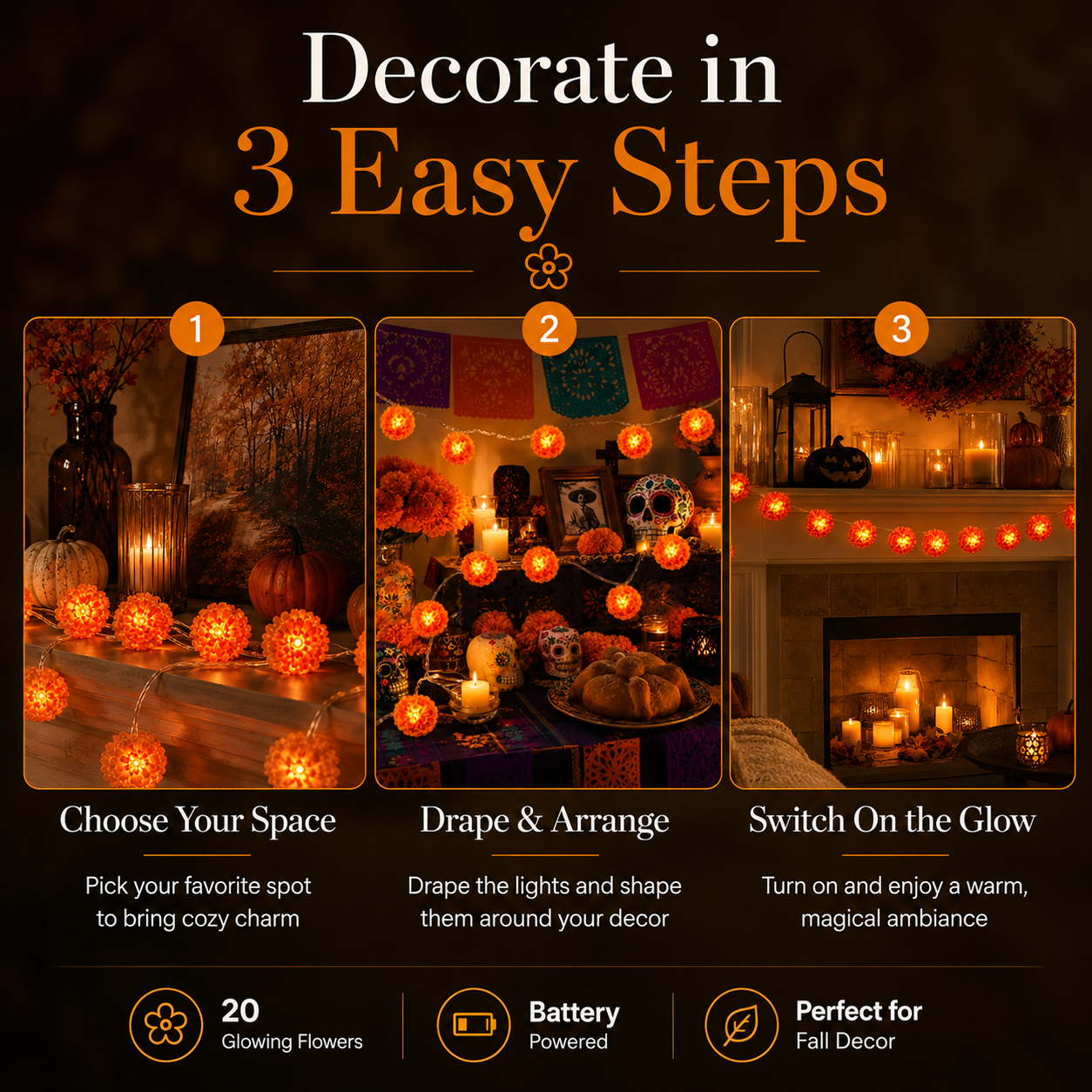 Marigold Flower StringLights