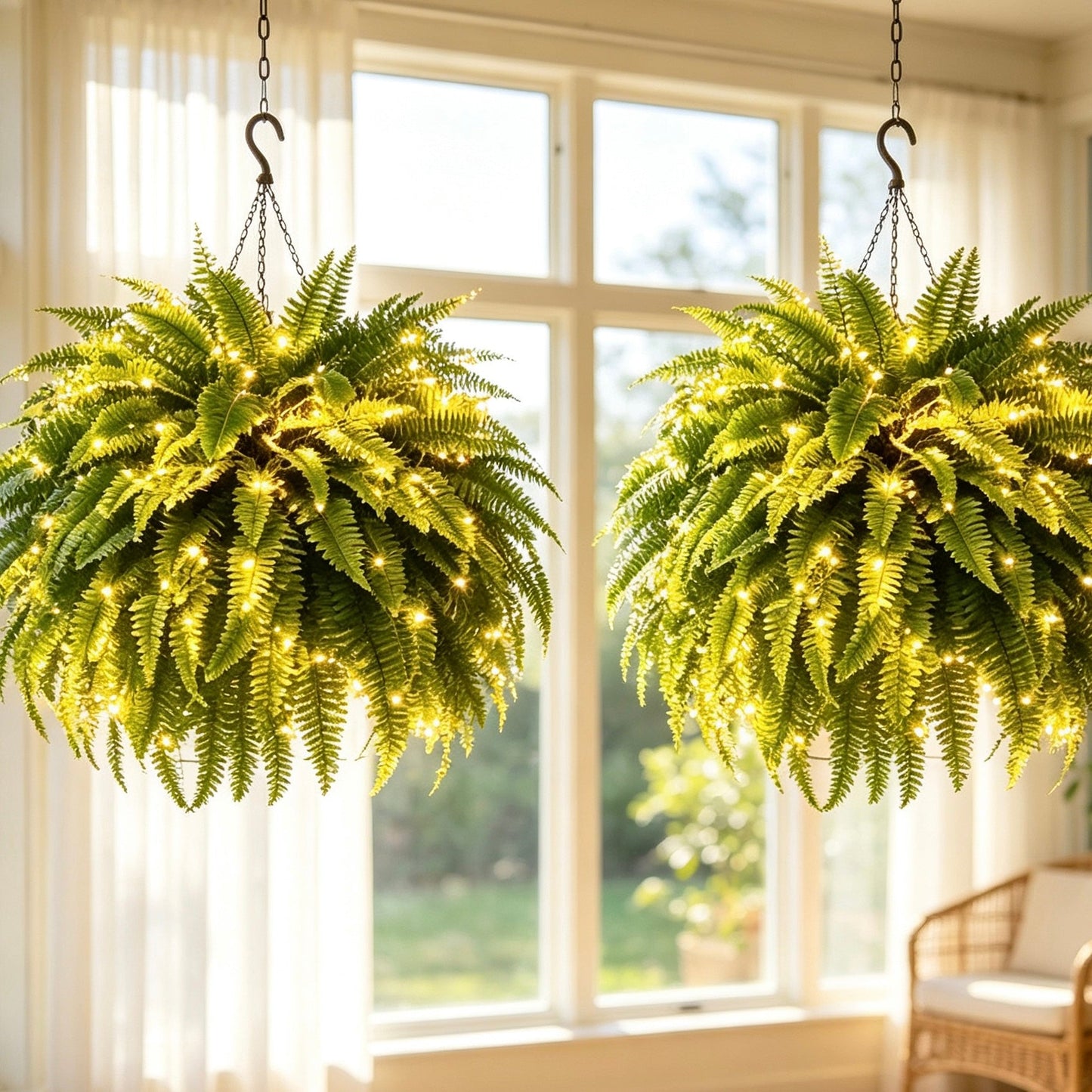 ๐Glowing Boston Ferns with Lights โ ๐ฟ Zero Watering, Zero Maintenance