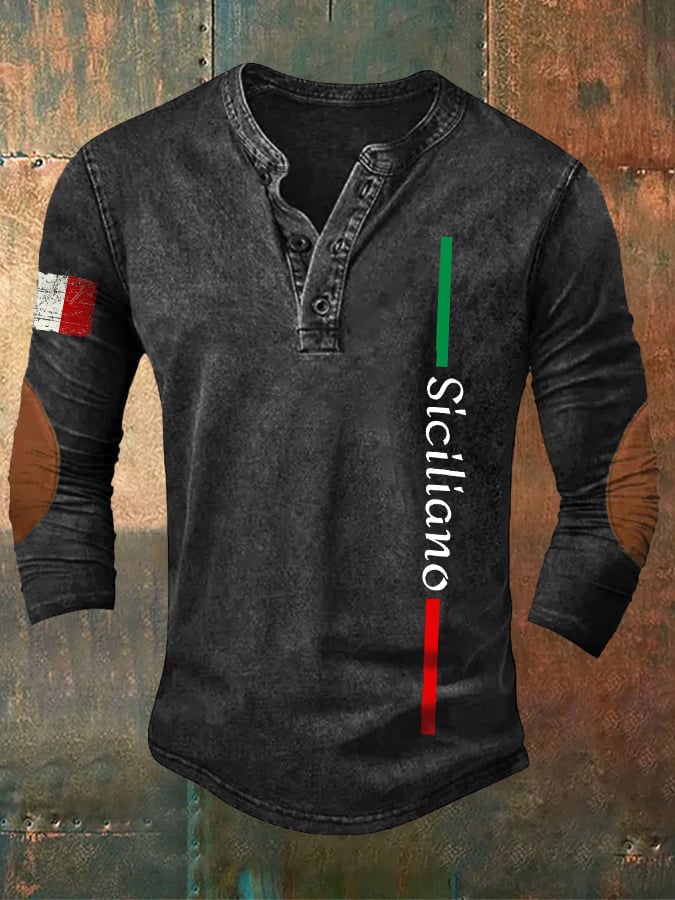 Men's Funny Italian Button Up Top