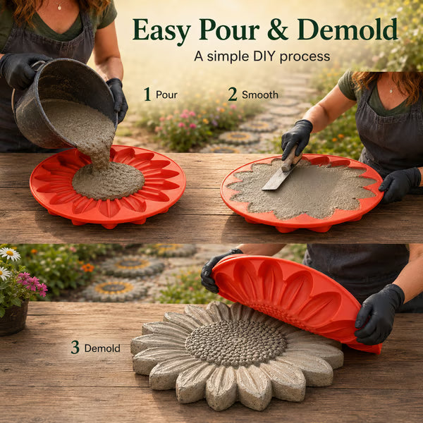 π» Reusable Sunflower Stepping Stone Mold!!!