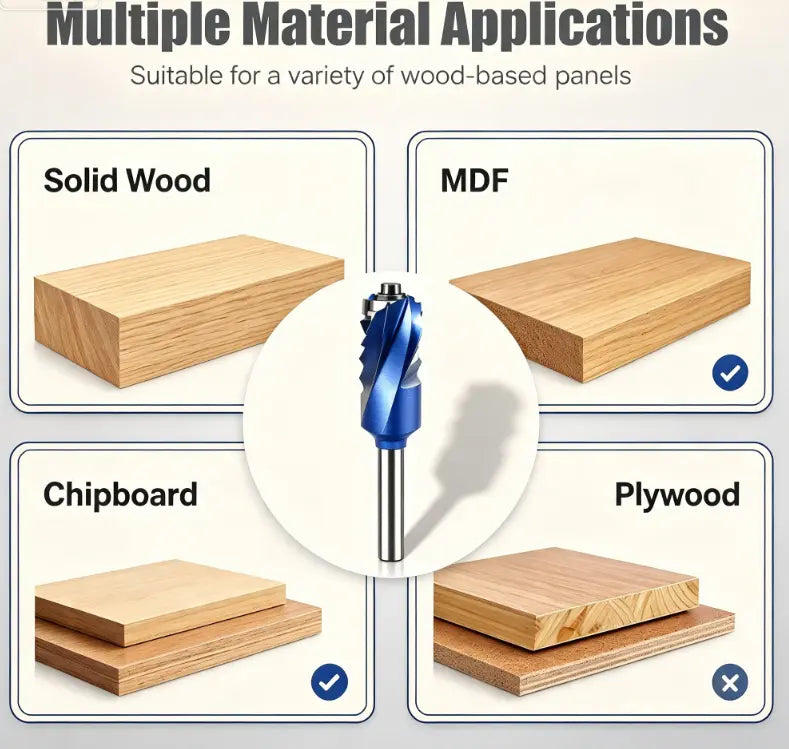 🪵🔥4-Piece Double Bearing Flush Trim Router Bit Set – Smooth & Precise Woodworking