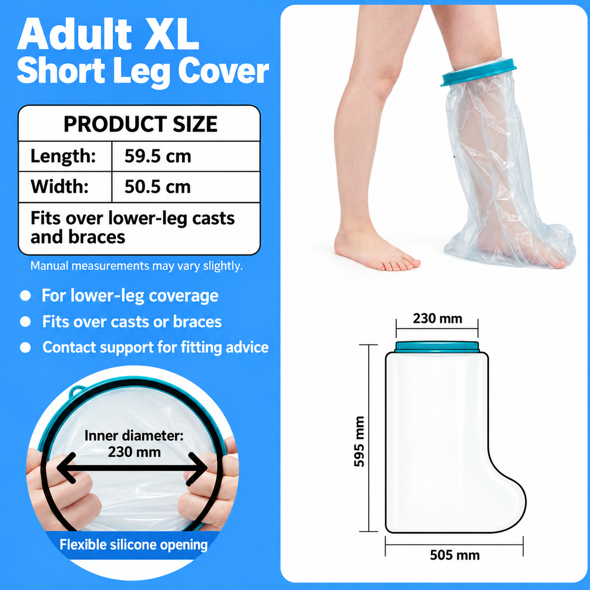 πΏ Reusable Waterproof Leg Cast Cover β Easier Shower Care