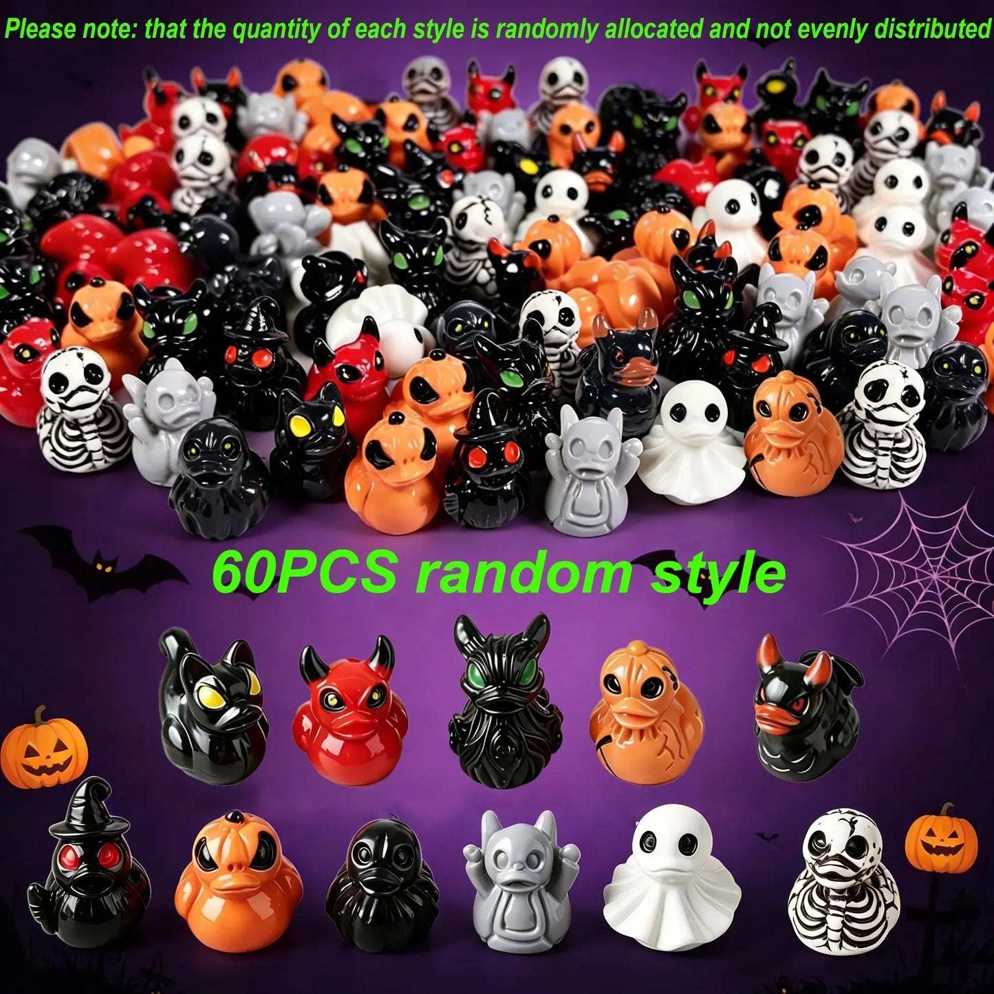 😈Spooky Duck Figurines – Cute Gothic Mini Resin Decor