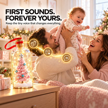 🎁 Personalized Voice Recording Keepsake Bottle – Record or Upload a Loved One’s Voice ❤️ Custom Christmas Tree, Snowman & Eternal Rose Memory Gift | A Heartfelt Keepsake for Family & Loved Ones ✨