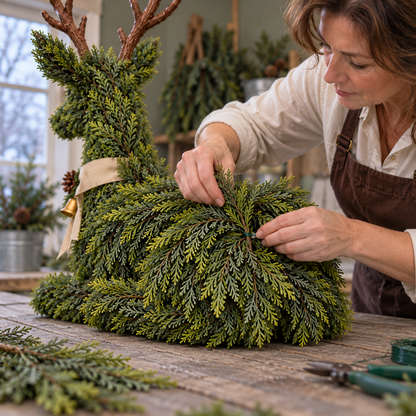 🦌Evergreen Reindeer Christmas Decoration