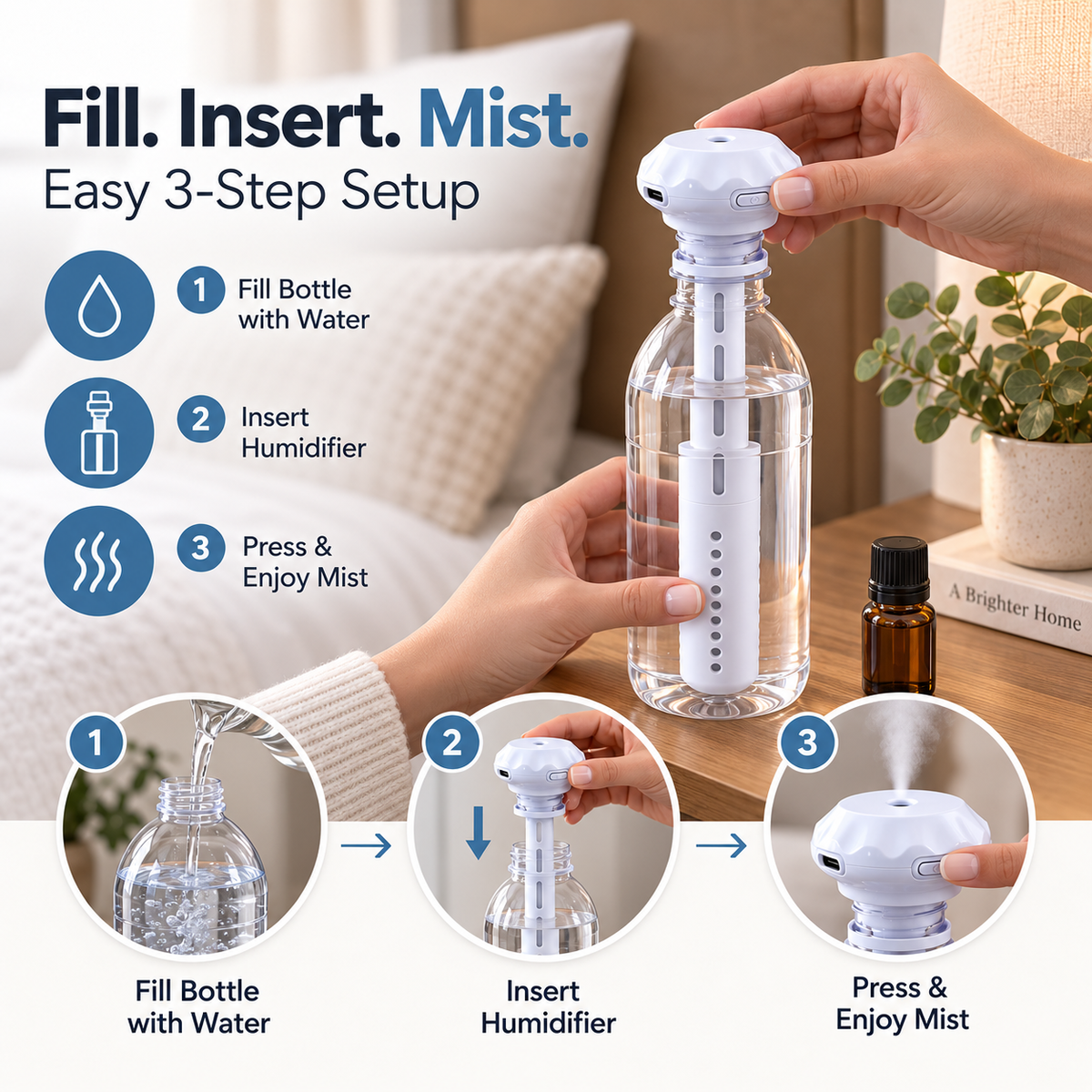 💦✨Portable USB-C Cool Mist Humidifier