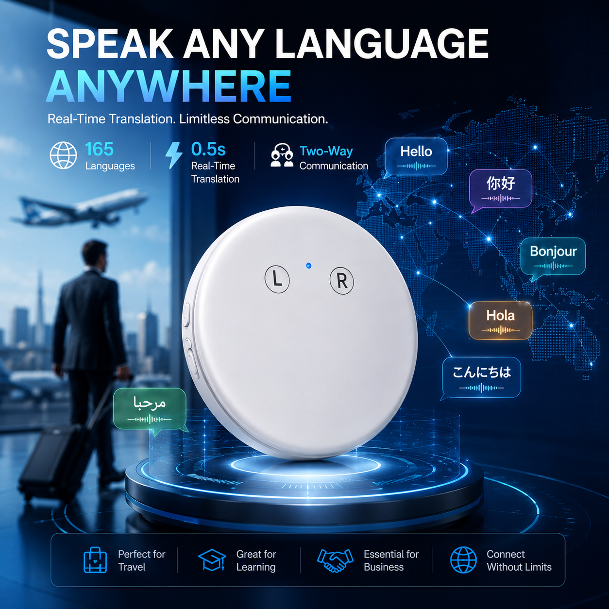 🌍 AI Smart Voice Translator – Speak, Learn & Connect Anywhere  ⚡