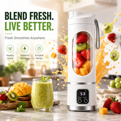 Portable USB Blender with LED Display - Perfect for Smoothies & Juices