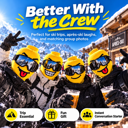 🏂Funny Yellow Block-Head Ski Mask – Full Face Winter Balaclava for Skiing & Snowboarding
