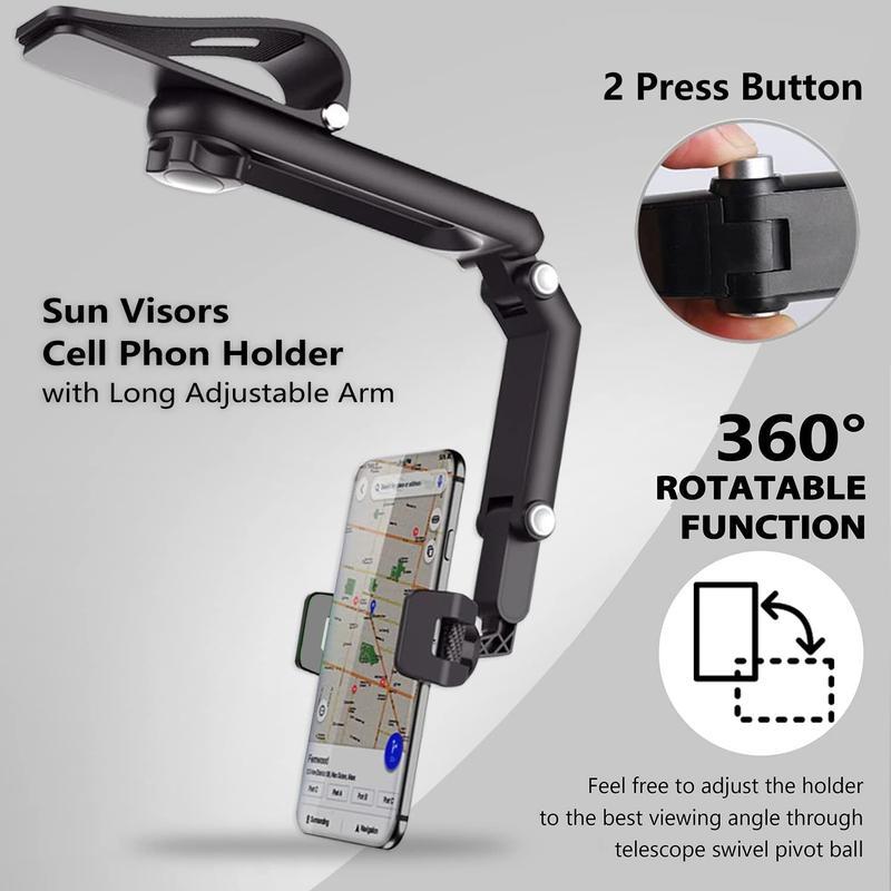 📱1080° Adjustable Car Sun Visor Phone Holder