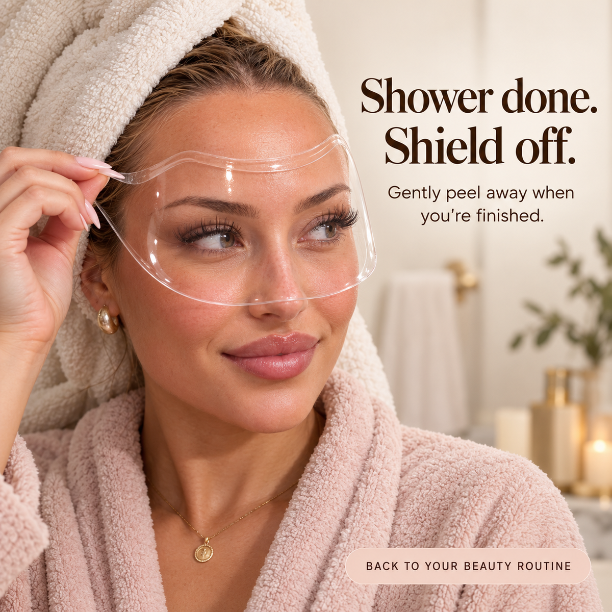 💗 Clear Stick-On Lash Shower Shield – Reusable Curved Eyelash Splash Guard for Hair Washing & Lash Extensions | 30/50/100 PCS ✨