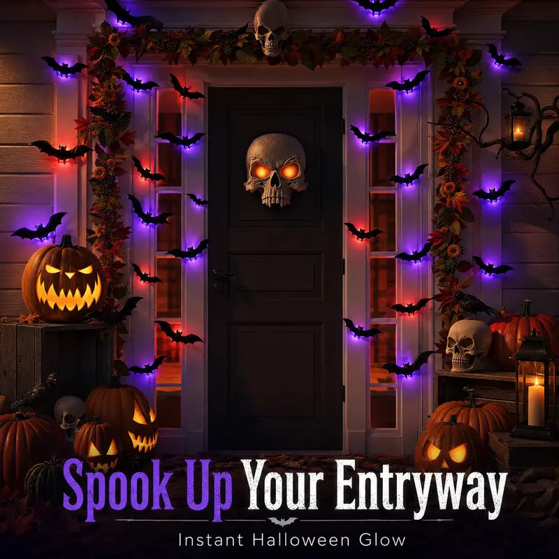 🦇2026 Hot Sale 3D LED Bat Wall Decorations – 12/24PCS Light-Up Halloween Decor for Walls, Windows & Parties